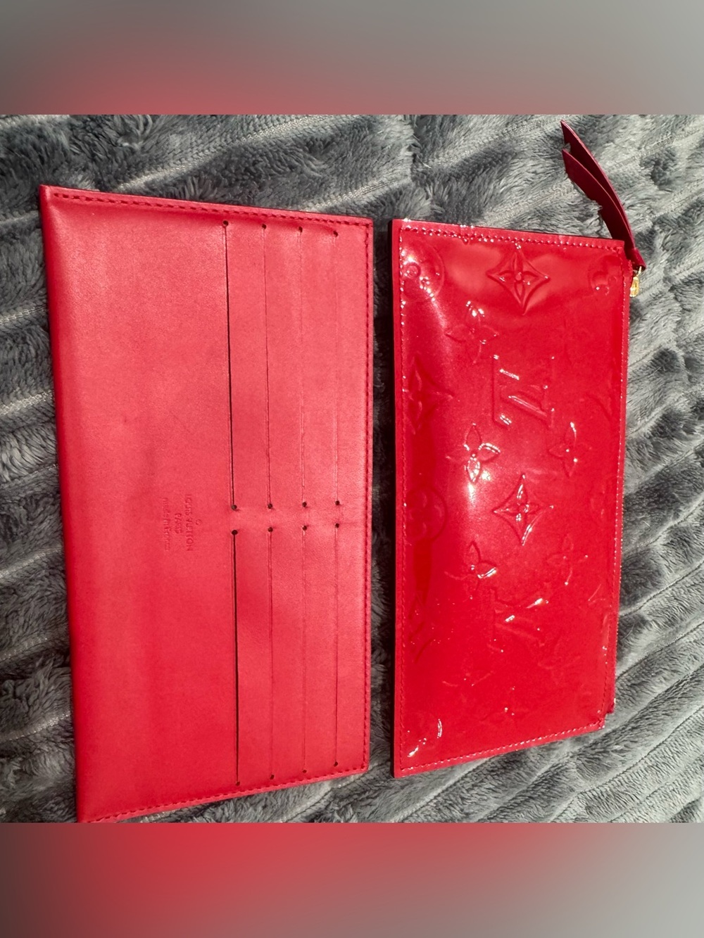 Louis Vuitton Patent Monogram Red Slim Wallet